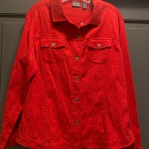 Chico's Vibrant Red Paisley Shirt